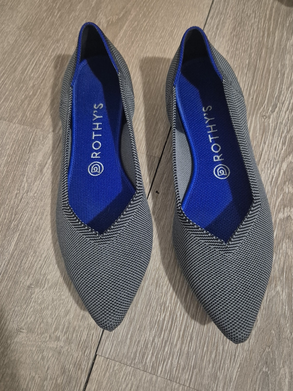 Rothy's Pointed Flat in Blue and Gray - Women's Slip-On-Size:10W